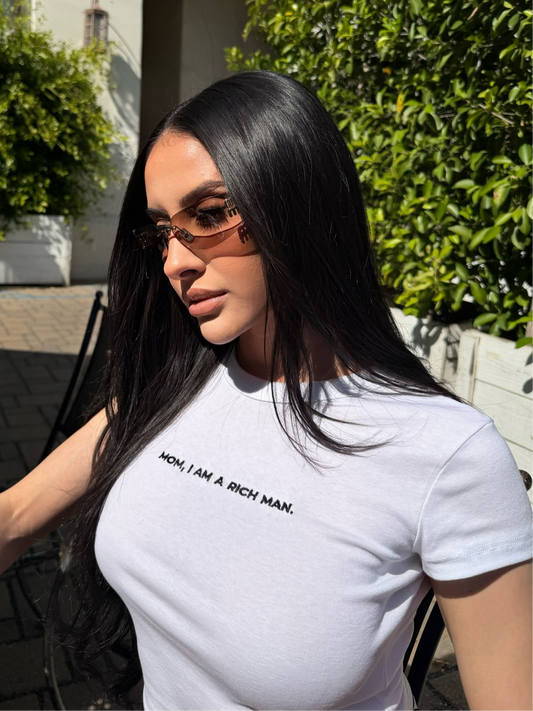 "Mom, I am a rich man." Fitted Tee